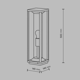 Maytoni sokkellamp Cell, grafiet, aluminium, hoogte 50 cm, IP54