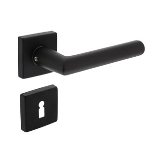 Intersteel Deurkruk Op Rozet Broome - Aluminium - Zwart Mat - Sleutelgat - Vierkant Rozet - 50x50x10 Mm