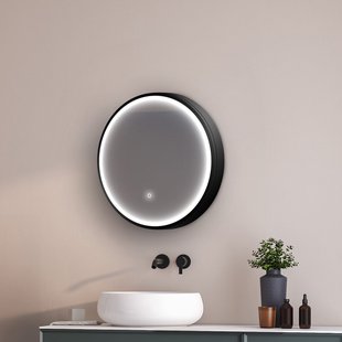 Spiegelkast Ciara - Met Verlichting - Zwart - 60x60x16,8cm