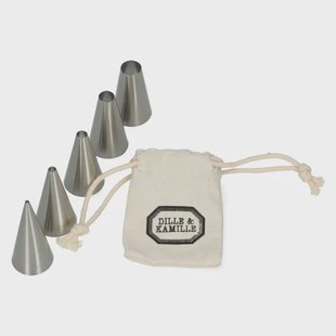 Ronde spuitmondjes, rvs, set van 5