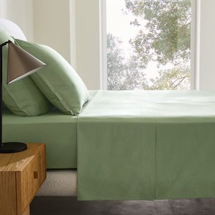 Plat laken in gewassen perkal katoen, Sabbal