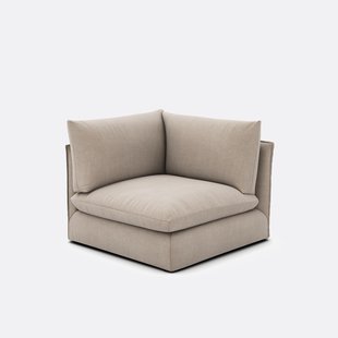 Hoekelement voor modulaire bank, in gestructureerde stof, Malo