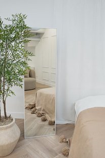 Rechthoekige spiegel 170×50 cm - Mat wit