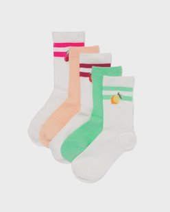 HEMA Kindersokken strepen fruit - 5 paar gebroken wit (gebroken wit)