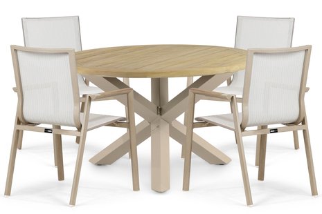 Lifestyle Fiora/Rockville 120 cm dining tuinset 5-delig