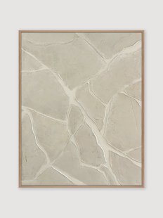 Digitale print met handgeschilderde elementen White Trace