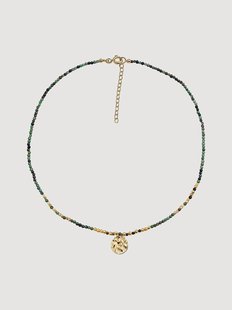 Geelgouden ketting Neo met turquoise