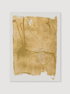 Handbeschilderde canvasdoek Yellow Layer