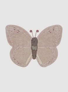 Handgeweven kindervloerkleed Baby Butterfly, wasbaar