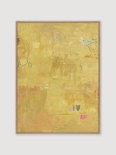 Handbeschilderde canvasdoek Yellow Petite