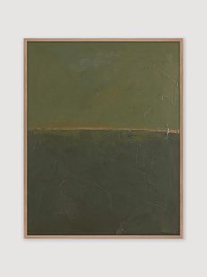 Handbeschilderde canvasdoek Edge Green