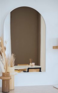 Boogspiegel 90x60cm - Mat Wit