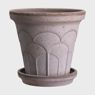 Bergs Potter Fleur pot met schotel 2-delig Grijs, Ø16 cm