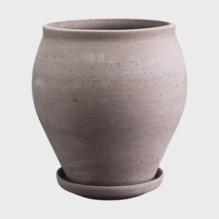 Bergs Potter Delphi pot met schotel 2-delig Grijs, Ø20 cm