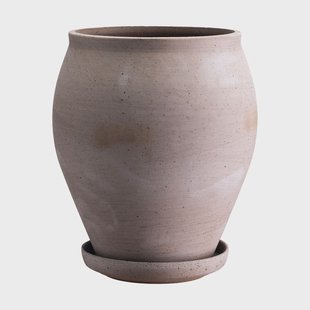 Bergs Potter Delphi pot met schotel 2-delig Grijs, Ø22 cm, hoog