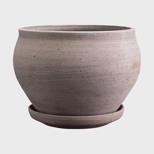 Bergs Potter Delphi pot met schotel 2-delig Grijs, Ø24 cm, laag