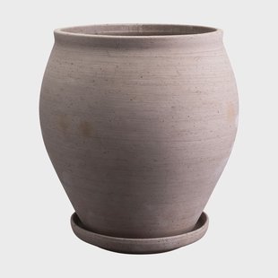 Bergs Potter Delphi pot met schotel 2-delig Grijs, Ø26 cm