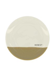 Zusss Gebaksbordje Geniet Wit Oker