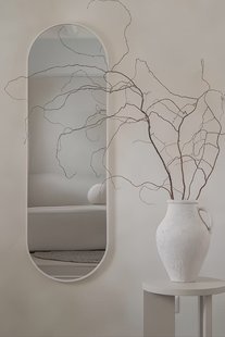 Ovale spiegel 125×40 cm - Mat Wit