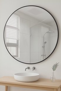 Ronde spiegel 80 cm - Zwart