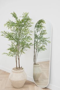 Ovale spiegel 170x50 cm - Mat wit