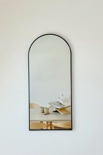 Boogspiegel 100x45 cm - Zwart