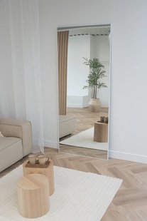 Rechthoekige spiegel 210×90 cm - Mat wit