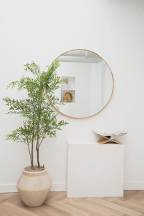 Ronde spiegel Eikenhout 100 cm