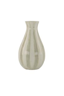 Zusss Vaasje Keramiek Streep Smal Wit Zand
