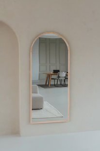 Boogspiegel Hout 180×80 cm - Naturel