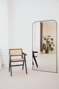 Spiegel afgeronde hoek 180x90cm - Zwart