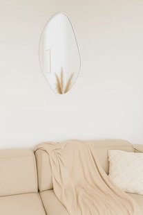 Organische spiegel 82x46 cm - Mat Wit