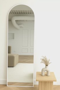 Boogspiegel 190×60 cm - Mat wit