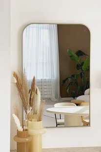 Spiegel afgeronde hoek 90x60cm - Greige