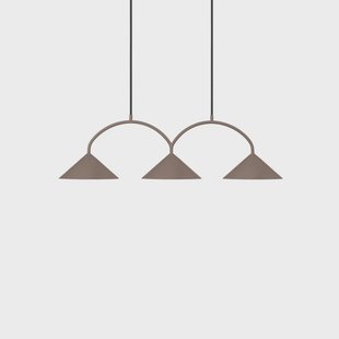 CURVE hanglamp, lengte 95 cm, bruin, 3-lamps Globen Lighting - Woonkamer - Vintage / Retro - Metaal - Meerdere lampen