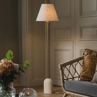 Globen Lighting vloerlamp Gino, voet travertin, beige, 145 cm