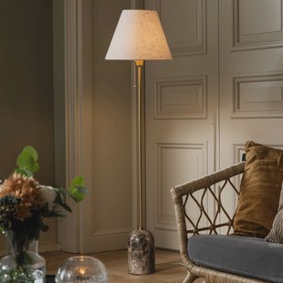 Globen Lighting vloerlamp Gino, voet van marmer, beige, 145 cm