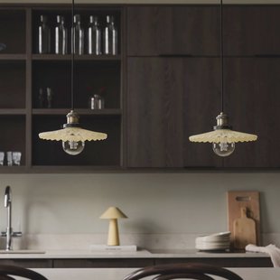 Globen Lighting hanglamp COBBLER, crème/oud messing Ø 25 cm