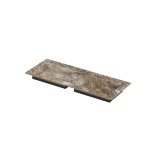 INK Post Wastafel keramische slab envelop bak dubbel zonder kraangaten 120x45x1 Earth glossy