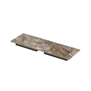 INK Post Wastafel keramische slab envelop bak dubbel zonder kraangaten 140x45x1 Earth glossy