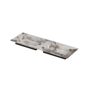INK Post Wastafel keramische slab envelop bak dubbel zonder kraangaten 140x45x1 Island glossy