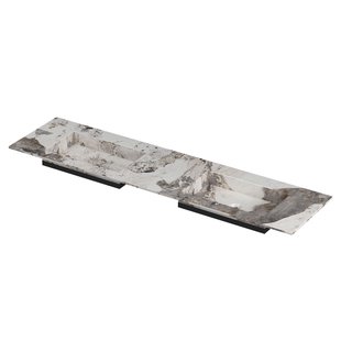 INK Post Wastafel keramische slab envelop bak dubbel zonder kraangaten 180x45x1 Island glossy