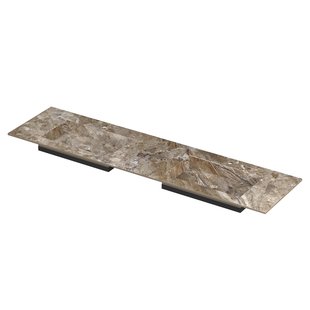 INK Post Wastafel keramische slab envelop bak dubbel 2 kraangaten 180x45x1 Earth glossy