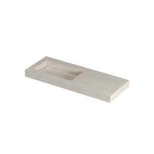 INK Pitch Wastafel keramische slab links met drain en front en side skirts zonder kraangat 120x45x9 Travertin mat