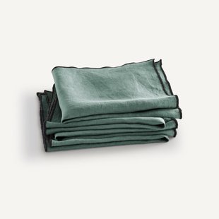 Set van 4 servetten in gewassen linnen, Suzy