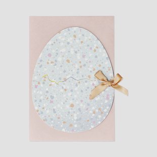 Wenskaart - gespikkeld paasei