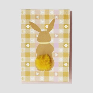 Wenskaart - konijn met pomponstaart
