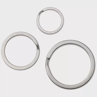 Flytanium Split Key Rings FLY-0640, Titanium Stonewashed, sleutelringen, driedelige set