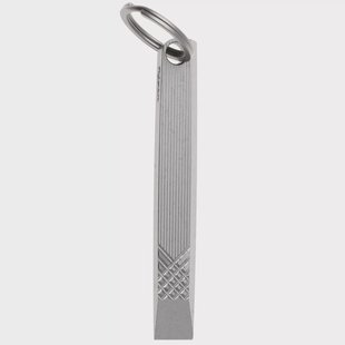 Flytanium Flybar Keychain Prybar FLY-1290S, Stonewashed Titanium, pry-bar tool