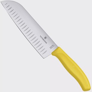 Victorinox SwissClassic 6.8526.17L8B Yellow, santoku met kuiltjes, 17 cm, geel